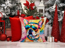Load image into Gallery viewer, French Bulldog Hippie Dawg Throw Pillow - 14x14 Decorative Pillow – Art for Your Home &amp; Patio