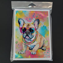 Load image into Gallery viewer, French Bulldog Hippie Dawg Greeting Cards - Blank Note Cards – 8-Pack of Artist-Designed Cards with Envelopes