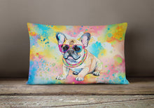 Load image into Gallery viewer, French Bulldog Hippie Dawg Fabric Decorative Pillow