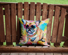 Load image into Gallery viewer, French Bulldog Hippie Dawg Throw Pillow - 14x14 Decorative Pillow – Art for Your Home &amp; Patio