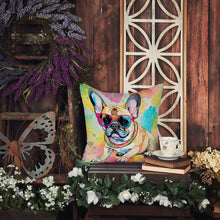 Load image into Gallery viewer, French Bulldog Hippie Dawg Fabric Decorative Pillow