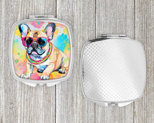 Load image into Gallery viewer, French Bulldog Hippie Dawg Compact Mirror – Stylish Purse Mirror with Artistic Covers