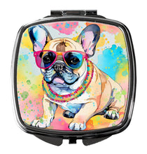 Load image into Gallery viewer, French Bulldog Hippie Dawg Compact Mirror – Stylish Purse Mirror with Artistic Covers