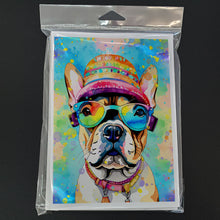 Load image into Gallery viewer, French Bulldog Hippie Dawg Greeting Cards - Blank Note Cards – 8-Pack of Artist-Designed Cards with Envelopes
