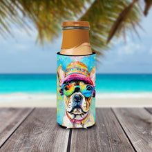 Load image into Gallery viewer, French Bulldog Hippie Dawg Slim Can Huggers – Fun, Functional Drink Coolers for Every Occasion