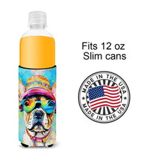 Load image into Gallery viewer, French Bulldog Hippie Dawg Slim Can Huggers – Fun, Functional Drink Coolers for Every Occasion