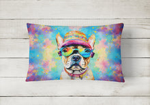Load image into Gallery viewer, French Bulldog Hippie Dawg Fabric Decorative Pillow