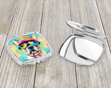 Load image into Gallery viewer, French Bulldog Hippie Dawg Compact Mirror – Stylish Purse Mirror with Artistic Covers