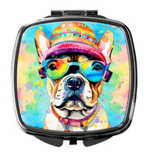 Load image into Gallery viewer, French Bulldog Hippie Dawg Compact Mirror – Stylish Purse Mirror with Artistic Covers