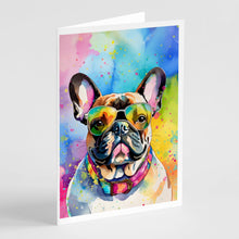 Load image into Gallery viewer, French Bulldog Hippie Dawg Greeting Cards - Blank Note Cards – 8-Pack of Artist-Designed Cards with Envelopes