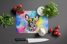 Load image into Gallery viewer, French Bulldog Hippie Dawg Glass Cutting Boards – Durable, Decorative Kitchen Art Large
