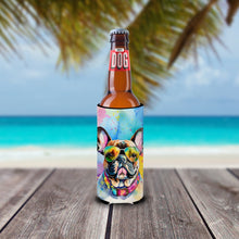 Load image into Gallery viewer, French Bulldog Hippie Dawg Slim Can Huggers – Fun, Functional Drink Coolers for Every Occasion