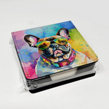 Load image into Gallery viewer, French Bulldog Hippie Dawg PU Leather Note Paper Holder