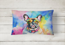 Load image into Gallery viewer, French Bulldog Hippie Dawg Fabric Decorative Pillow