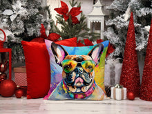 Load image into Gallery viewer, French Bulldog Hippie Dawg Throw Pillow - 14x14 Decorative Pillow – Art for Your Home &amp; Patio