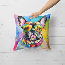 Load image into Gallery viewer, French Bulldog Hippie Dawg Fabric Decorative Pillow
