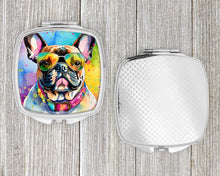 Load image into Gallery viewer, French Bulldog Hippie Dawg Compact Mirror – Stylish Purse Mirror with Artistic Covers