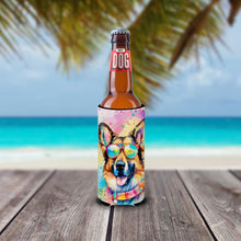 Load image into Gallery viewer, German Shepherd Hippie Dawg Slim Can Huggers – Fun, Functional Drink Coolers for Every Occasion