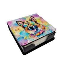 Load image into Gallery viewer, German Shepherd Hippie Dawg PU Leather Note Paper Holder