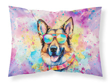 Load image into Gallery viewer, German Shepherd Hippie Dawg Standard Pillowcase – Artistic Decorative Front, White Back