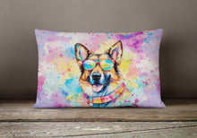 Load image into Gallery viewer, German Shepherd Hippie Dawg Fabric Decorative Pillow