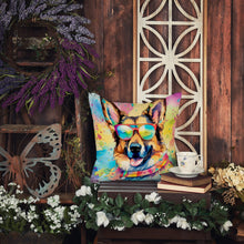 Load image into Gallery viewer, German Shepherd Hippie Dawg Throw Pillow - 14x14 Decorative Pillow – Art for Your Home &amp; Patio