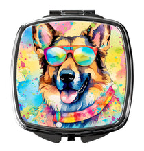 Load image into Gallery viewer, German Shepherd Hippie Dawg Compact Mirror – Stylish Purse Mirror with Artistic Covers