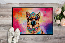 Load image into Gallery viewer, German Shepherd Hippie Dawg Doormat - 24x36 Decorative Floor Mat – Indoor/Outdoor Rug with Artistic Flair