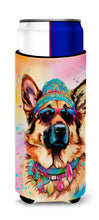 Load image into Gallery viewer, German Shepherd Hippie Dawg Slim Can Huggers – Fun, Functional Drink Coolers for Every Occasion
