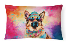 Load image into Gallery viewer, German Shepherd Hippie Dawg Fabric Decorative Pillow