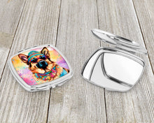 Load image into Gallery viewer, German Shepherd Hippie Dawg Compact Mirror – Stylish Purse Mirror with Artistic Covers