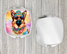 Load image into Gallery viewer, German Shepherd Hippie Dawg Compact Mirror – Stylish Purse Mirror with Artistic Covers