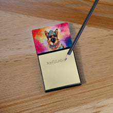 Load image into Gallery viewer, German Shepherd Hippie Dawg Sticky Note Holder- Refiilable Desk Accessory Note Pad
