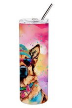 Load image into Gallery viewer, German Shepherd Hippie Dawg Stainless Steel Skinny Tumbler