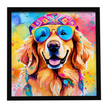 Load image into Gallery viewer, Golden Retriever Hippie Dawg Framed Metal Print