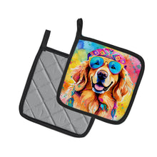 Load image into Gallery viewer, Golden Retriever Hippie Dawg Pot Holders - Set of 2 Decorative Kitchen Helpers | Made in the USA