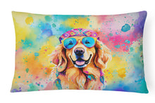 Load image into Gallery viewer, Golden Retriever Hippie Dawg Fabric Decorative Pillow