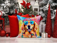 Load image into Gallery viewer, Golden Retriever Hippie Dawg Fabric Decorative Pillow
