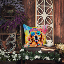 Load image into Gallery viewer, Golden Retriever Hippie Dawg Fabric Decorative Pillow