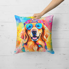 Load image into Gallery viewer, Golden Retriever Hippie Dawg Fabric Decorative Pillow