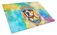 Load image into Gallery viewer, Golden Retriever Hippie Dawg Glass Cutting Boards – Durable, Decorative Kitchen Art Large