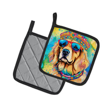 Load image into Gallery viewer, Golden Retriever Hippie Dawg Pot Holders - Set of 2 Decorative Kitchen Helpers | Made in the USA