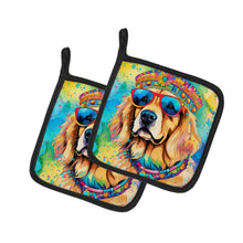 Load image into Gallery viewer, Golden Retriever Hippie Dawg Pot Holders - Set of 2 Decorative Kitchen Helpers | Made in the USA