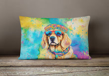 Load image into Gallery viewer, Golden Retriever Hippie Dawg Fabric Decorative Pillow