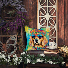 Load image into Gallery viewer, Golden Retriever Hippie Dawg Throw Pillow - 14x14 Decorative Pillow – Art for Your Home &amp; Patio