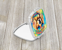 Load image into Gallery viewer, Golden Retriever Hippie Dawg Compact Mirror – Stylish Purse Mirror with Artistic Covers