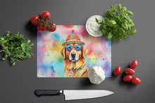 Load image into Gallery viewer, Golden Retriever Hippie Dawg Glass Cutting Boards – Durable, Decorative Kitchen Art Large