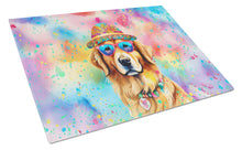 Load image into Gallery viewer, Golden Retriever Hippie Dawg Glass Cutting Boards – Durable, Decorative Kitchen Art Large
