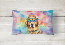 Load image into Gallery viewer, Golden Retriever Hippie Dawg Fabric Decorative Pillow