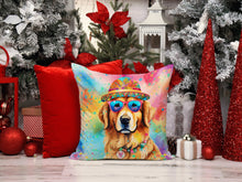 Load image into Gallery viewer, Golden Retriever Hippie Dawg Throw Pillow - 14x14 Decorative Pillow – Art for Your Home &amp; Patio